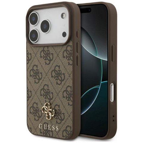Guess nakładka 4G Small Classic Logo MagSafe do iPhone 17 Pro brązowa