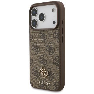 Guess nakładka 4G Small Classic Logo MagSafe do iPhone 17 Pro brązowa