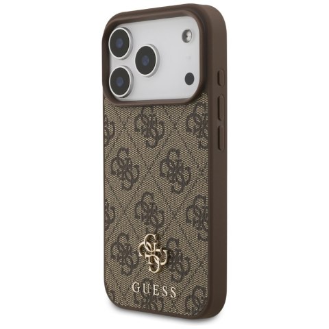 Guess nakładka 4G Small Classic Logo MagSafe do iPhone 17 Pro brązowa