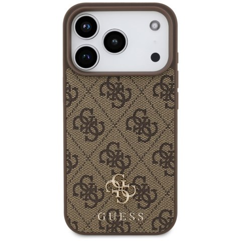 Guess nakładka 4G Small Classic Logo MagSafe do iPhone 17 Pro brązowa
