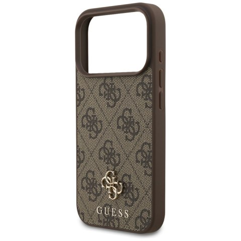 Guess nakładka 4G Small Classic Logo MagSafe do iPhone 17 Pro brązowa