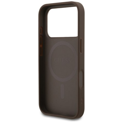 Guess nakładka 4G Small Classic Logo MagSafe do iPhone 17 Pro brązowa