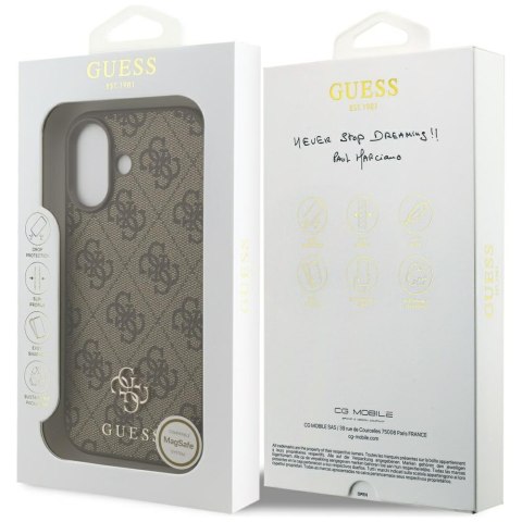 Guess nakładka 4G Small Classic Logo MagSafe do iPhone 17 brązowa