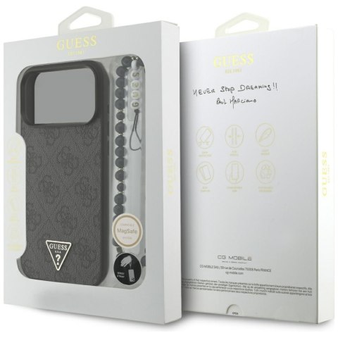 Guess nakładka 4G Strap Triangle Logo MagSafe do iPhone 17 Pro Max czarna