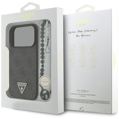 Guess nakładka 4G Strap Triangle Logo MagSafe do iPhone 17 Pro czarna