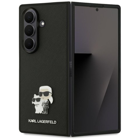 Karl Lagerfeld nakładka Saffiano Karl&Choupette Pin do Samsung Galaxy Z Fold7 czarna