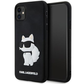 Karl Lagerfeld nakładka do iPhone 11 / XR KLHCN613DRKHNK czarna hardcase Rubber Choupette 3D