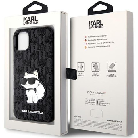 Karl Lagerfeld nakładka do iPhone 11 / XR KLHCN61SAKHPCK czarna Saffiano Monogram Choupette Karl Lagerfeld nakładka do iPhone 11 / XR KLHCN61SAKHPCK czarna Saffiano Monogram Choupette