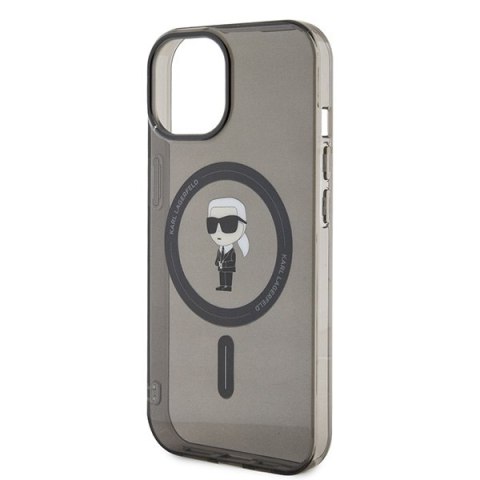 Karl Lagerfeld nakładka do iPhone 15 6,1" KLHMP15SHFCKNOK czarna hardcase IML Ikonik MagSafe
