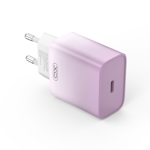 XO ładowarka sieciowa CE18 PD 30W 1x USB-C fioletowo-biała + kabel USB-C - Lightning XO ładowarka sieciowa CE18 PD 30W 1x USB-C fioletowo-biała + kabel USB-C - Lightning