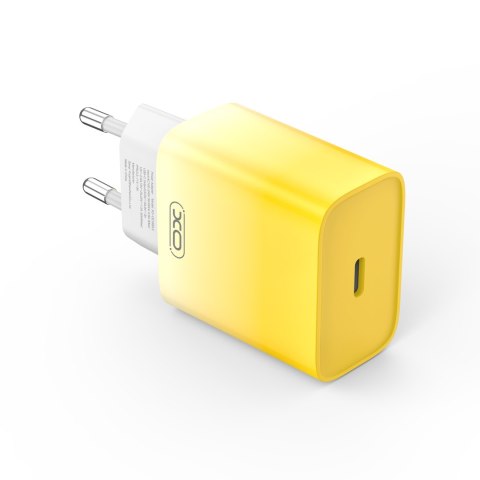 XO ładowarka sieciowa CE18 PD 30W 1x USB-C żółto-biała + kabel USB-C - Lightning XO ładowarka sieciowa CE18 PD 30W 1x USB-C żółto-biała + kabel USB-C - Lightning