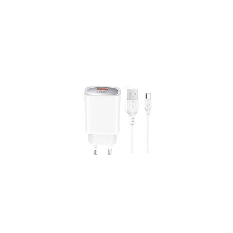 XO ładowarka sieciowa CE19 QC 18W 1x USB biała + kabel USB-C XO ładowarka sieciowa CE19 QC 18W 1x USB biała + kabel USB-C