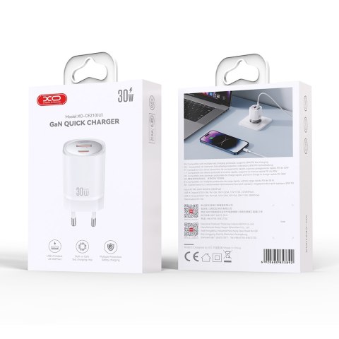 XO ładowarka sieciowa CE21 PD 30W 1x USB-C 1x USB biała
