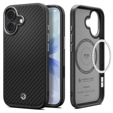 SPIGEN ENZO ARAMID "T" MAG MAGSAFE IPHONE 17 BLACK/SILVER