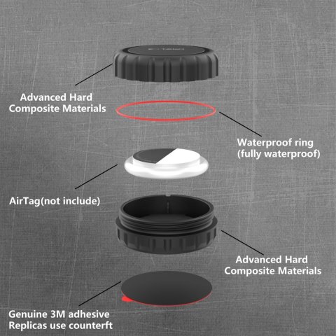 TECH-PROTECT 3M POUCH APPLE AIRTAG 1 / 2 BLACK