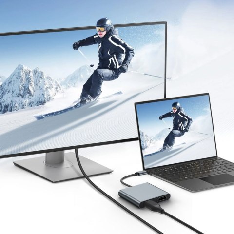 TECH-PROTECT HB08 HUB ADAPTER 4IN1 TYPE-C + USB2.0 + 2 x HDMI 4K 60HZ SPACE GREY