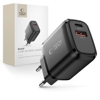 TECH-PROTECT NCA20 2-PORT NETWORK CHARGER PD 20W / QC3.0 BLACK
