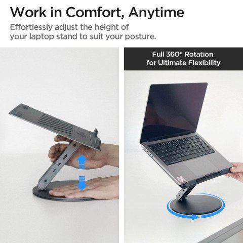 SPIGEN LD204H LAPTOP STAND HUB SPACE GREY