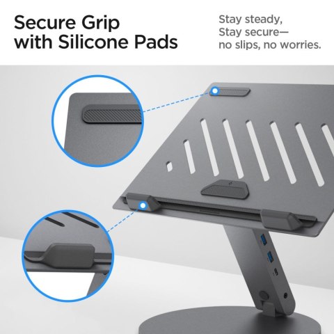 SPIGEN LD204H LAPTOP STAND HUB SPACE GREY