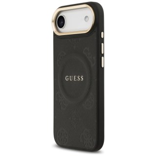 Guess nakładka do iPhone 17 Air HC MAGSAFE PU W/ PEONY HOT STAMP czarna
