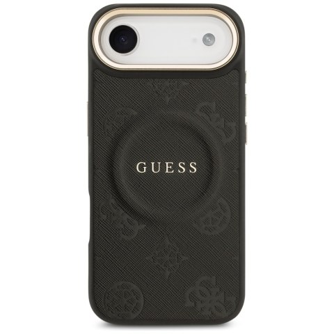 Guess nakładka do iPhone 17 Air HC MAGSAFE PU W/ PEONY HOT STAMP czarna