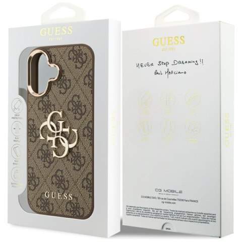 Guess nakładka do iPhone 17 HC 4G PU W/ BIG 4G CLASSIC LOGO GD brązowa