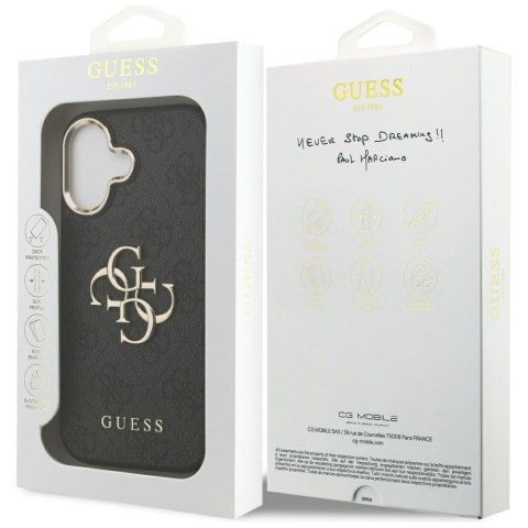 Guess nakładka do iPhone 17 HC 4G PU W/ BIG 4G CLASSIC LOGO GD czarna