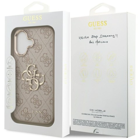 Guess nakładka do iPhone 17 HC 4G PU W/ BIG 4G CLASSIC LOGO GD różowa