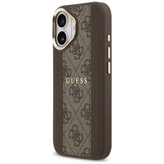 Guess nakładka do iPhone 17 HC MAGSAFE PU W/ 4G PU STRIPE brązowa