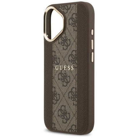 Guess nakładka do iPhone 17 HC MAGSAFE PU W/ 4G PU STRIPE brązowa
