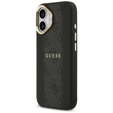 Guess nakładka do iPhone 17 HC MAGSAFE PU W/ 4G PU STRIPE czarna