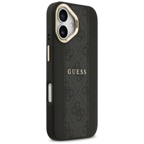 Guess nakładka do iPhone 17 HC MAGSAFE PU W/ 4G PU STRIPE czarna