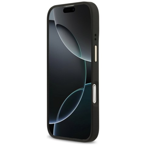 Guess nakładka do iPhone 17 HC MAGSAFE PU W/ 4G PU STRIPE czarna