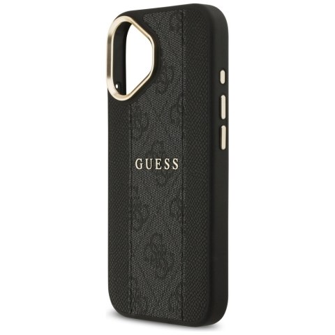Guess nakładka do iPhone 17 HC MAGSAFE PU W/ 4G PU STRIPE czarna