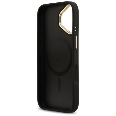 Guess nakładka do iPhone 17 HC MAGSAFE PU W/ 4G PU STRIPE czarna