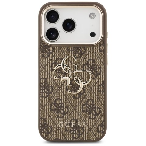 Guess nakładka do iPhone 17 Pro HC 4G PU W/ BIG 4G CLASSIC LOGO GD brązowa