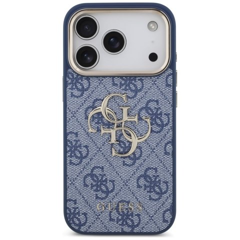 Guess nakładka do iPhone 17 Pro HC 4G PU W/ BIG 4G CLASSIC LOGO GD niebieska