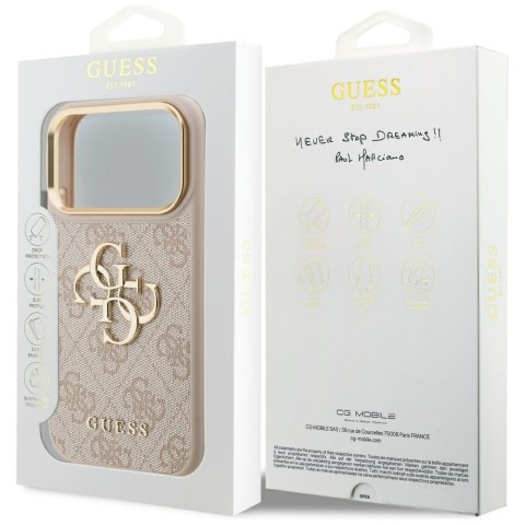 Guess nakładka do iPhone 17 Pro HC 4G PU W/ BIG 4G CLASSIC LOGO GD różowa