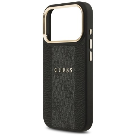 Guess nakładka do iPhone 17 Pro HC MAGSAFE PU W/ 4G PU STRIPE czarna
