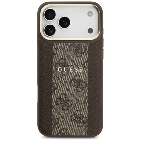 Guess nakładka do iPhone 17 Pro Max HC MAGSAFE PU W/ 4G PU STRIPE brązowa
