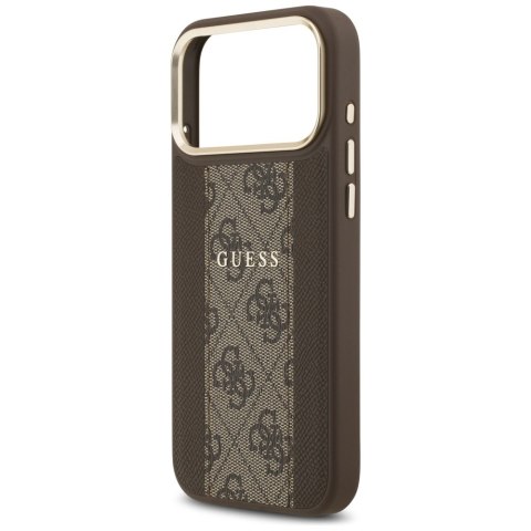 Guess nakładka do iPhone 17 Pro Max HC MAGSAFE PU W/ 4G PU STRIPE brązowa