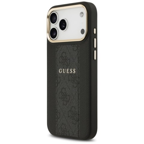 Guess nakładka do iPhone 17 Pro Max HC MAGSAFE PU W/ 4G PU STRIPE czarna