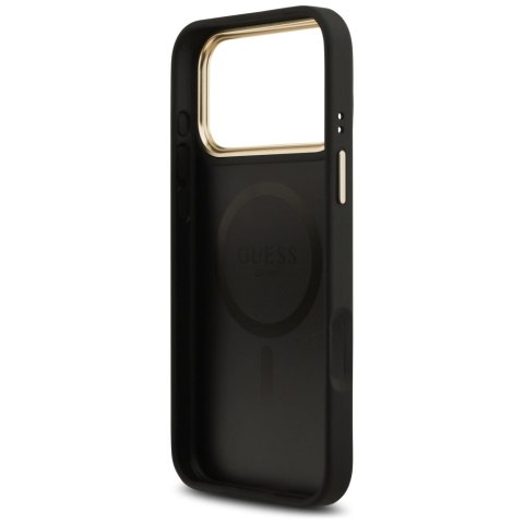 Guess nakładka do iPhone 17 Pro Max HC MAGSAFE PU W/ 4G PU STRIPE czarna