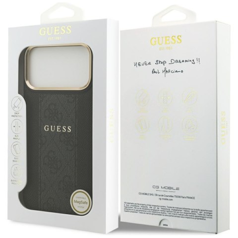 Guess nakładka do iPhone 17 Pro Max HC MAGSAFE PU W/ 4G PU STRIPE czarna