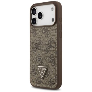 Guess nakładka 4G Double Card Triangle do iPhone 17 Pro Max brązowa