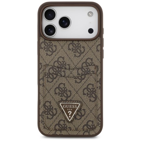 Guess nakładka 4G Double Card Triangle do iPhone 17 Pro Max brązowa
