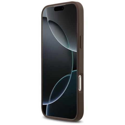 Guess nakładka 4G Double Card Triangle do iPhone 17 Pro Max brązowa