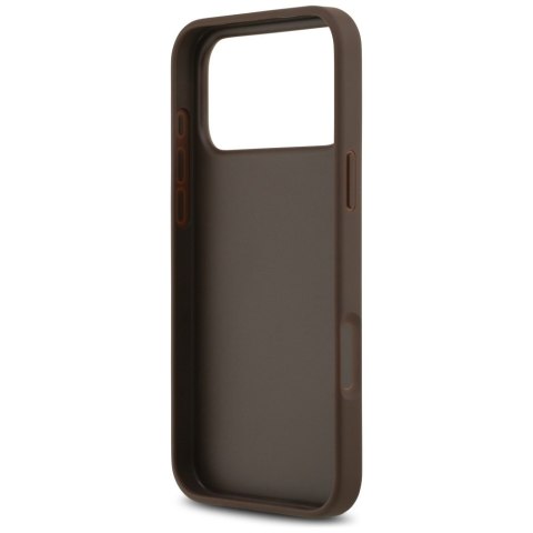 Guess nakładka 4G Double Card Triangle do iPhone 17 Pro Max brązowa