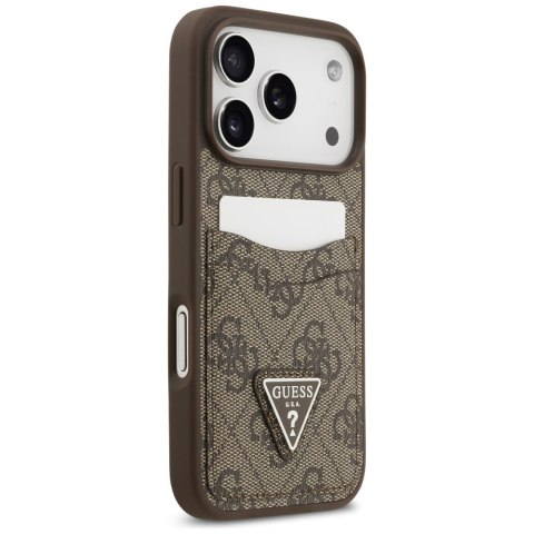 Guess nakładka 4G Double Card Triangle do iPhone 17 Pro brązowa