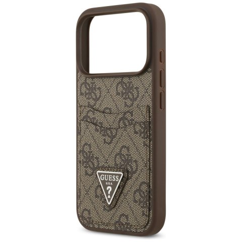 Guess nakładka 4G Double Card Triangle do iPhone 17 Pro brązowa